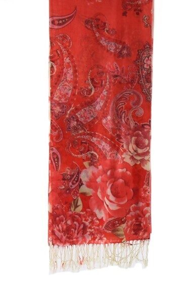 wool  luxurious scarf, red
